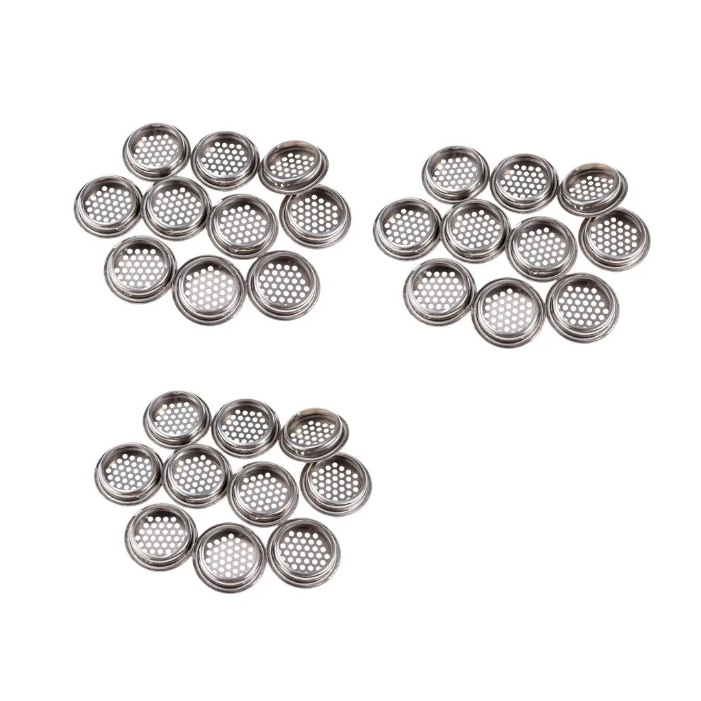 

30Pcs 35mm Stainless Steel Circular Cabinet Air Vent Cover Mesh Hole Louver for Wardrobe and Shoe Cabinets