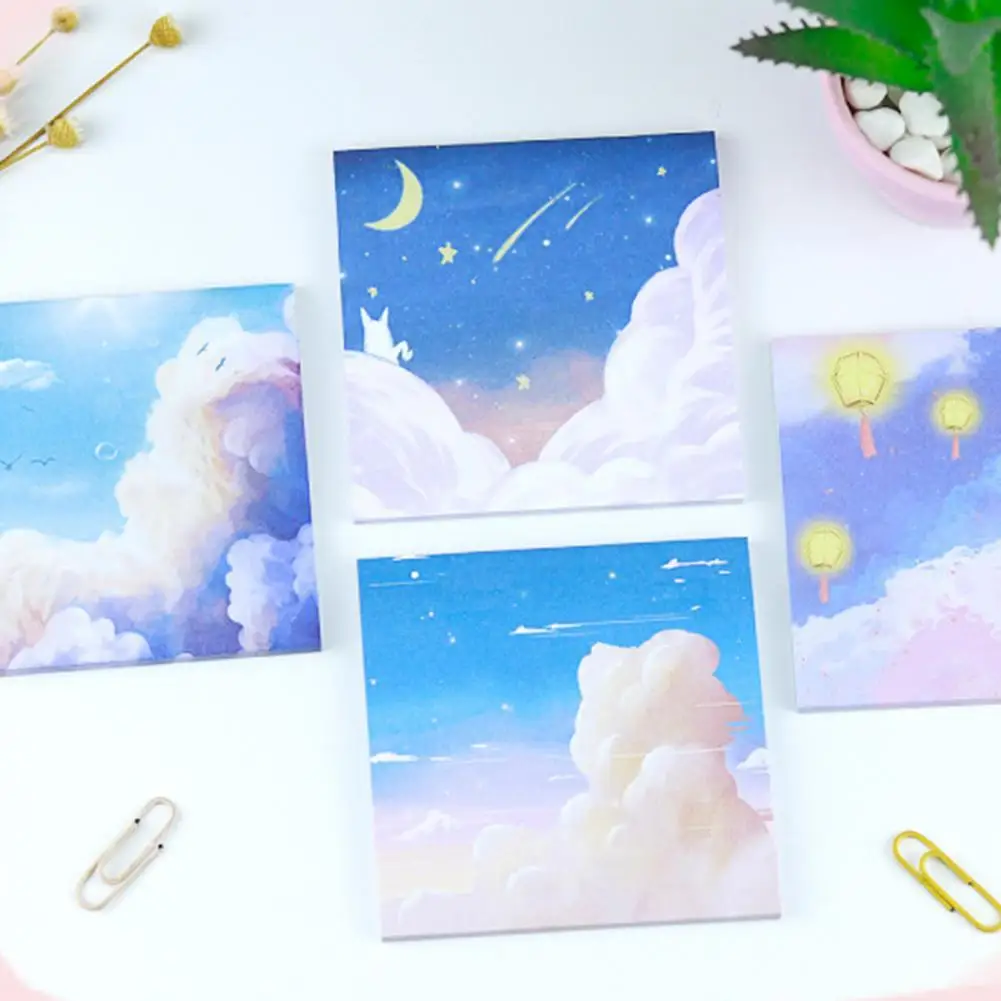 

Бумага без пятен творческая Облако море масляная живопись стильная клейкая бумага Канцтовары