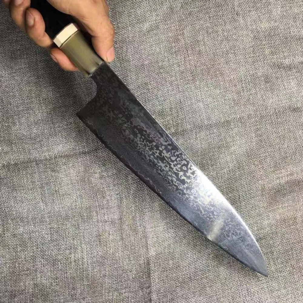 Нож шеф-повара Дамасская сталь кухонный инструмент Острый японский santoku knfie