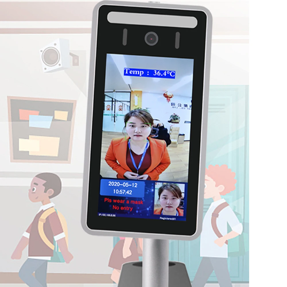 Термокамера с функцией распознавания лица детектор температуры тела контроль