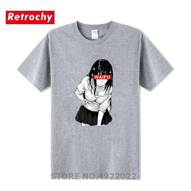 Новейшая футболка из материала Waifu Otaku Lewd Hentai милая с аниме Ahegao для мужчин уличная