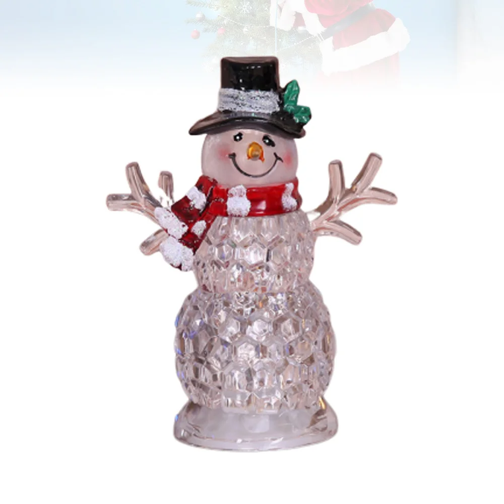 

Christmas Night Light Night Lamp Desktop Adornment Snowman Shape Design for Home (Christmas Hat)