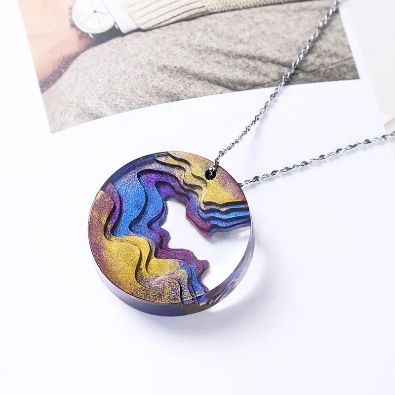 

Silicone Pendant Mould DIY Crystal Island Mountain Resin Epoxy Mold for Jewelry