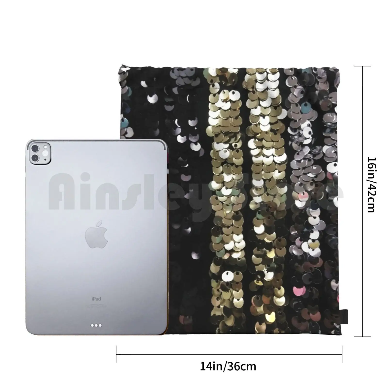 Черный золотистый и серебристый рюкзак с блестками сумка на шнурке для верховой