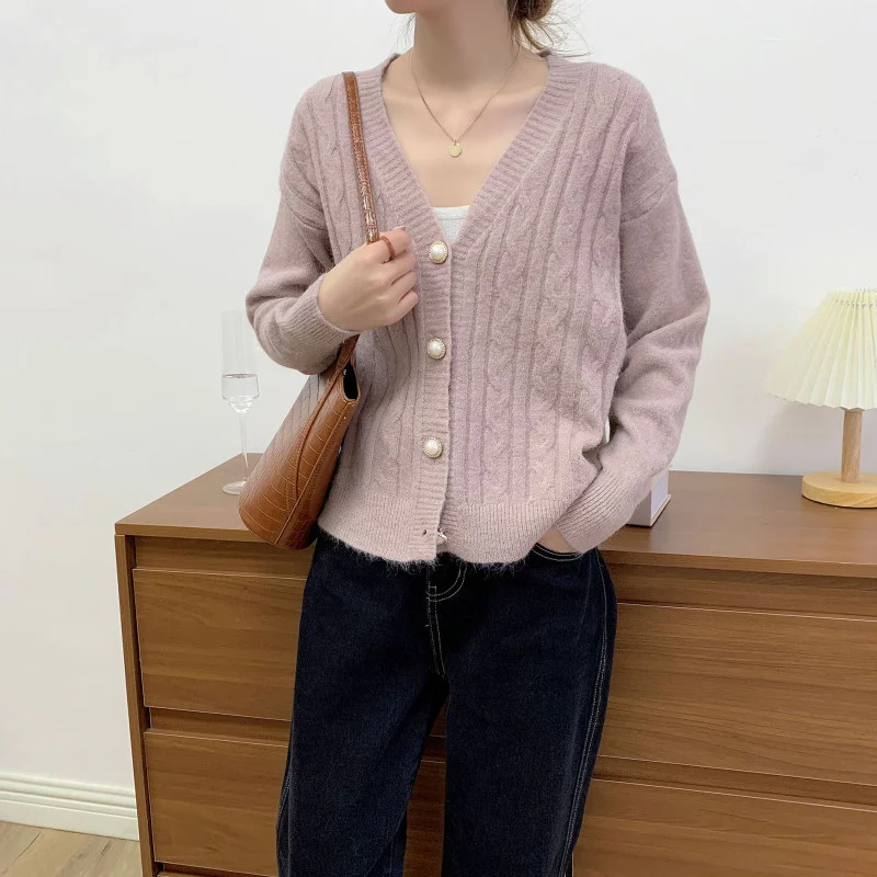 

Женский широкий свитер в стиле мори с V-образным вырезом, весна 2021