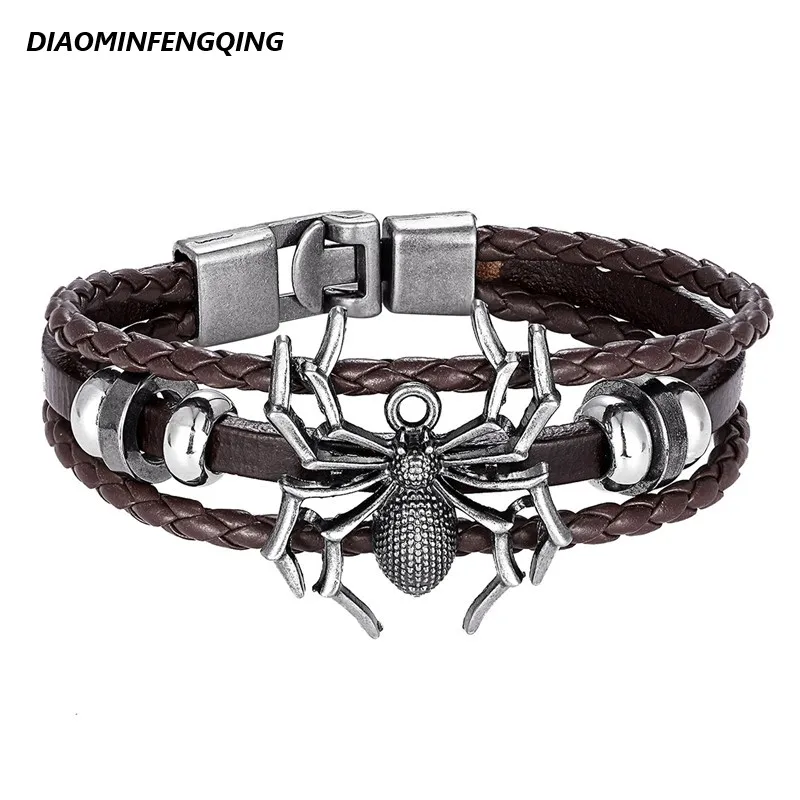 Модный кожаный браслет 2020 многослойный женский и мужской в стиле ретро панк рок