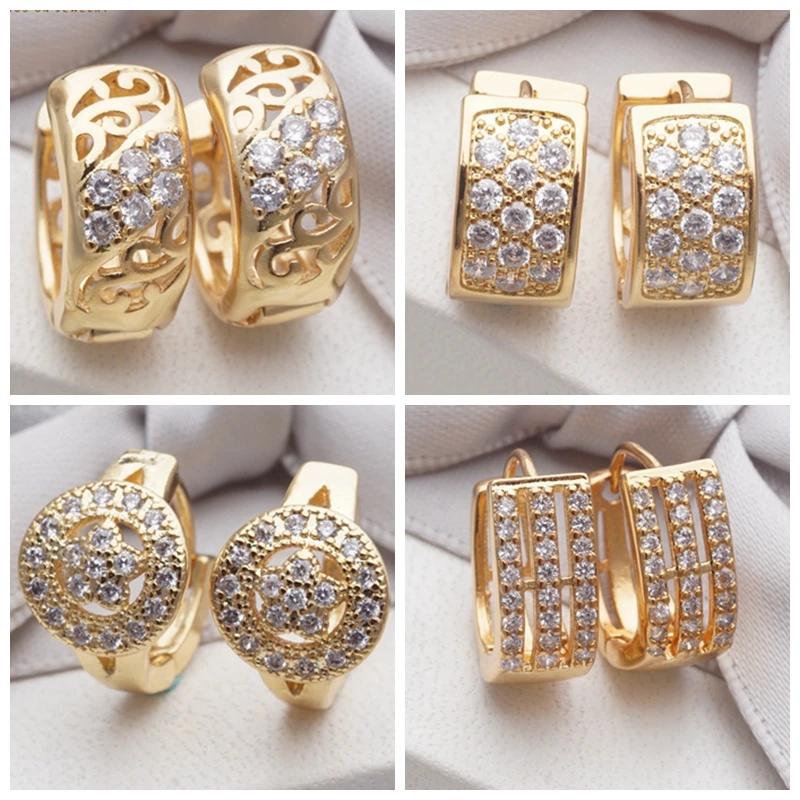 Yunkingdom массивные элегантные круглые серьги с золотыми кристаллами квадратные