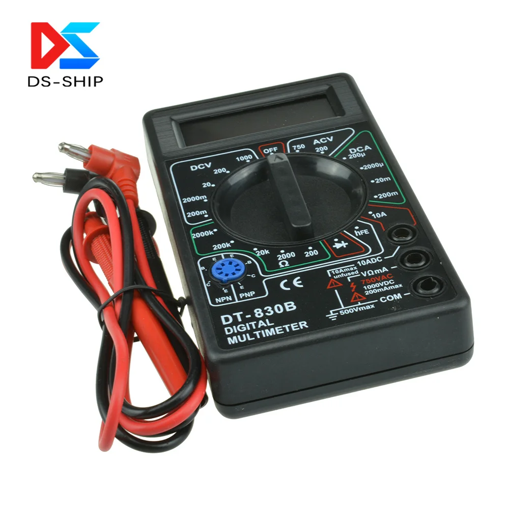DT-830B AC DC ЖК-Омметр цифровой мультиметр амперметр Омметр вольтметр 750 В 1000 тестер |