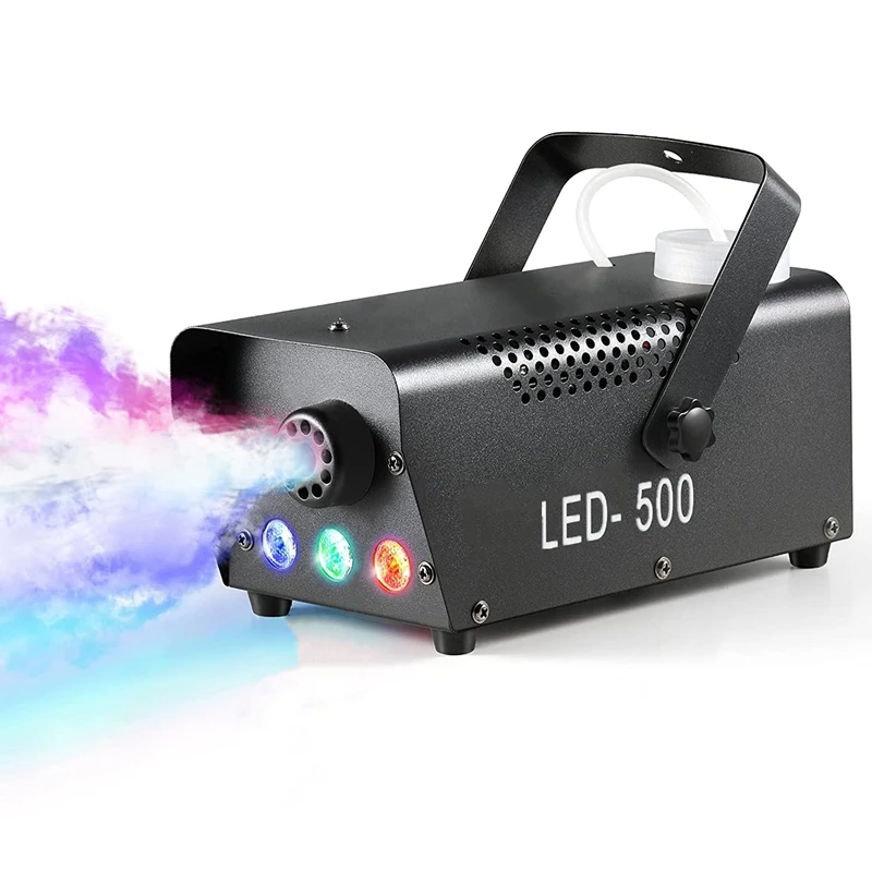 

Fog Machine, 500W Halloween Portable Smoke Machine with Color LED Lights,Remote Control Suitable for Christmas