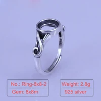 jewelry diy 100 real 925 silver ring blanks for inlay semi mount gemstone ring bases silver ring settings