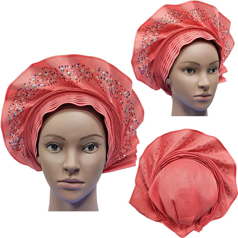 Головной убор Aso Oke Gele в африканском стиле высококачественная нигерийская