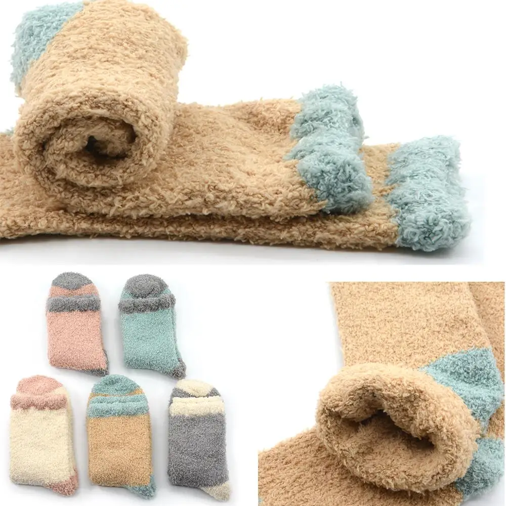 

5 Pair Candy Warm Lady Heart Cute Winter Kawaii Thick Casual Women Socks Fuzzy Fluffy Warm Socks Short Cute Cotton Socks Female