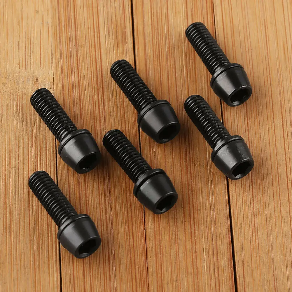 

6 шт. m5x16 мм титановые Ti-болты, шестигранный велосипедный стержень, коническая головка, винт с шайбой