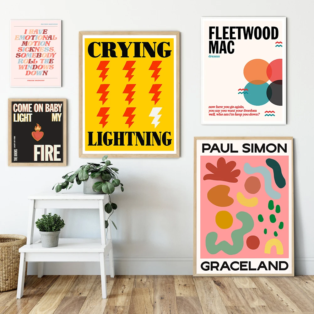 

Abstract Art Lightning Figure Wall Mural Canvas Print Colorful Style Quote Flame Picture Painting Kids Living Room Home Decor