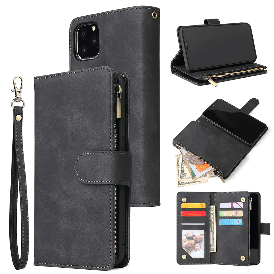 Для Funda samsung Note10+ чехол для телефона роскошный кожаный кошелек с молнией держатель для карт чехол для samsung Galaxy A50 A70(A7) A705F