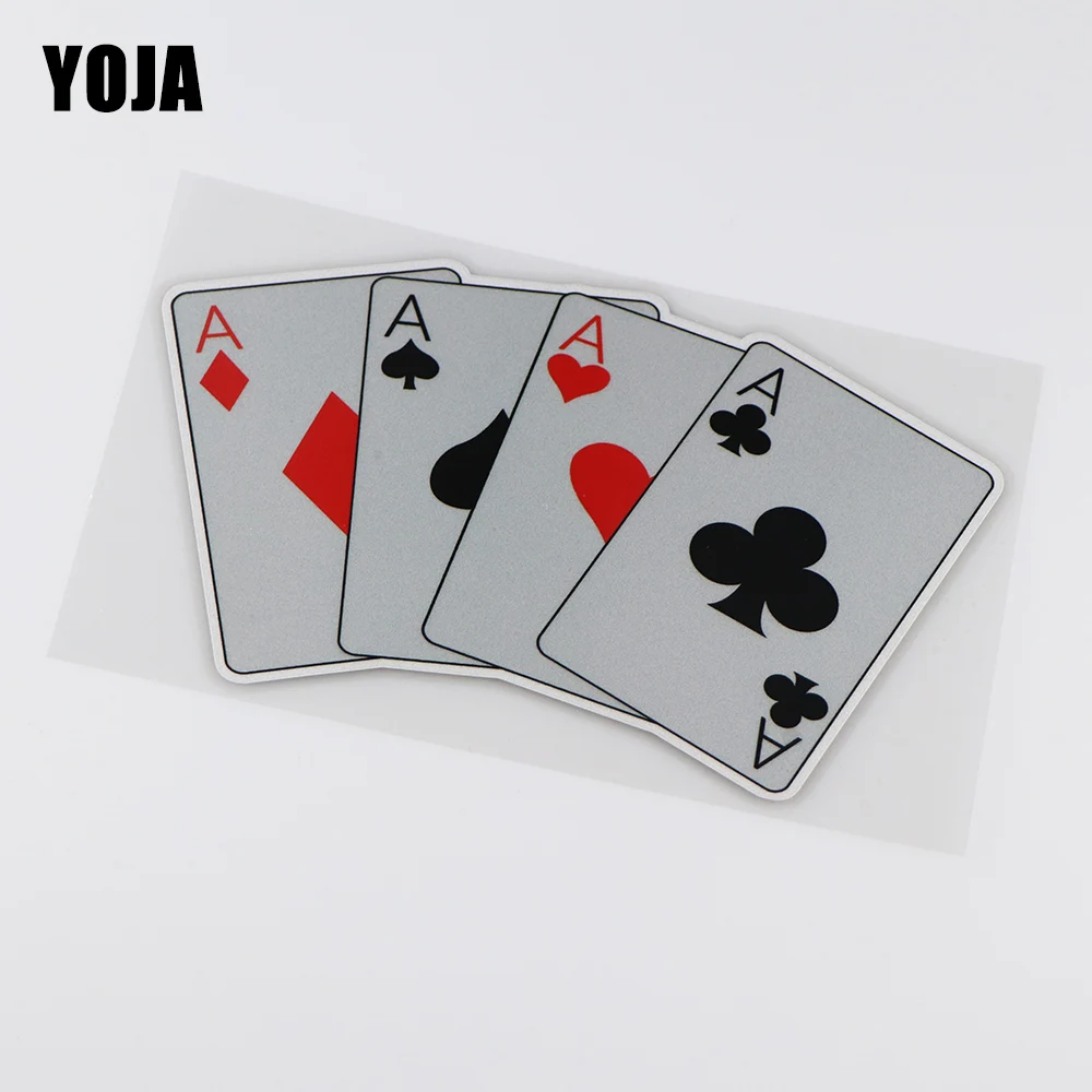 

YOJA 16.5X10CM Interesting Vinyl Decal Car Sticker Colour Poker Game Car Decor ZT3-0054