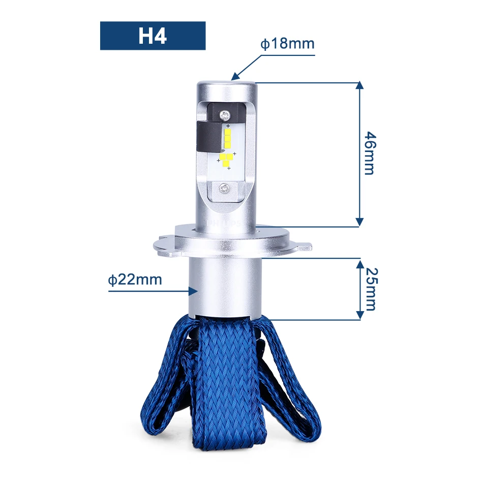 Philips 9003 HB2 H4 светодиодный Ultinon эфирный 12 В 11342UEX2 6000 К Автомобильный светодиодный фары авто Высокий Низкий Луч luces светодиодный para Авто 2 шт