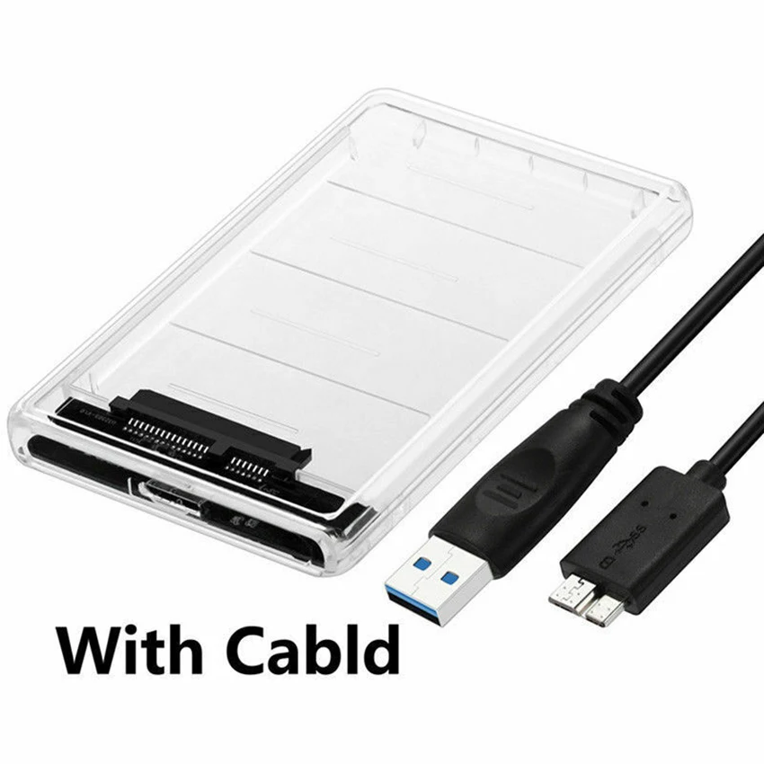 Прозрачный чехол для жесткого диска SATA-USB 3 0 внешнего 2 5 дюйма корпус HDD SSD