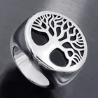 Классическое модное высококачественное металлическое мужское готическое винтажное Подарочное кольцо с изображением дерева жизни