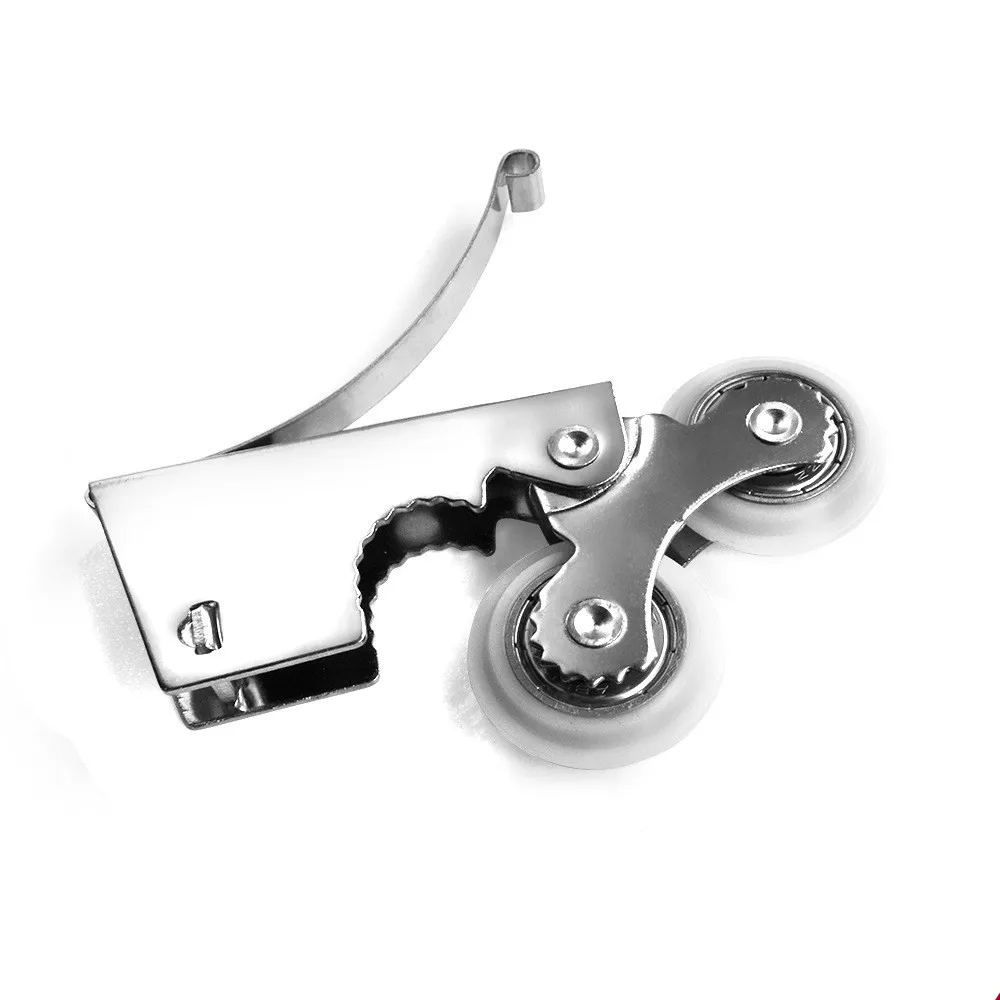 Металлический имитационный вал двухколесный бегунок для гардероба съемник