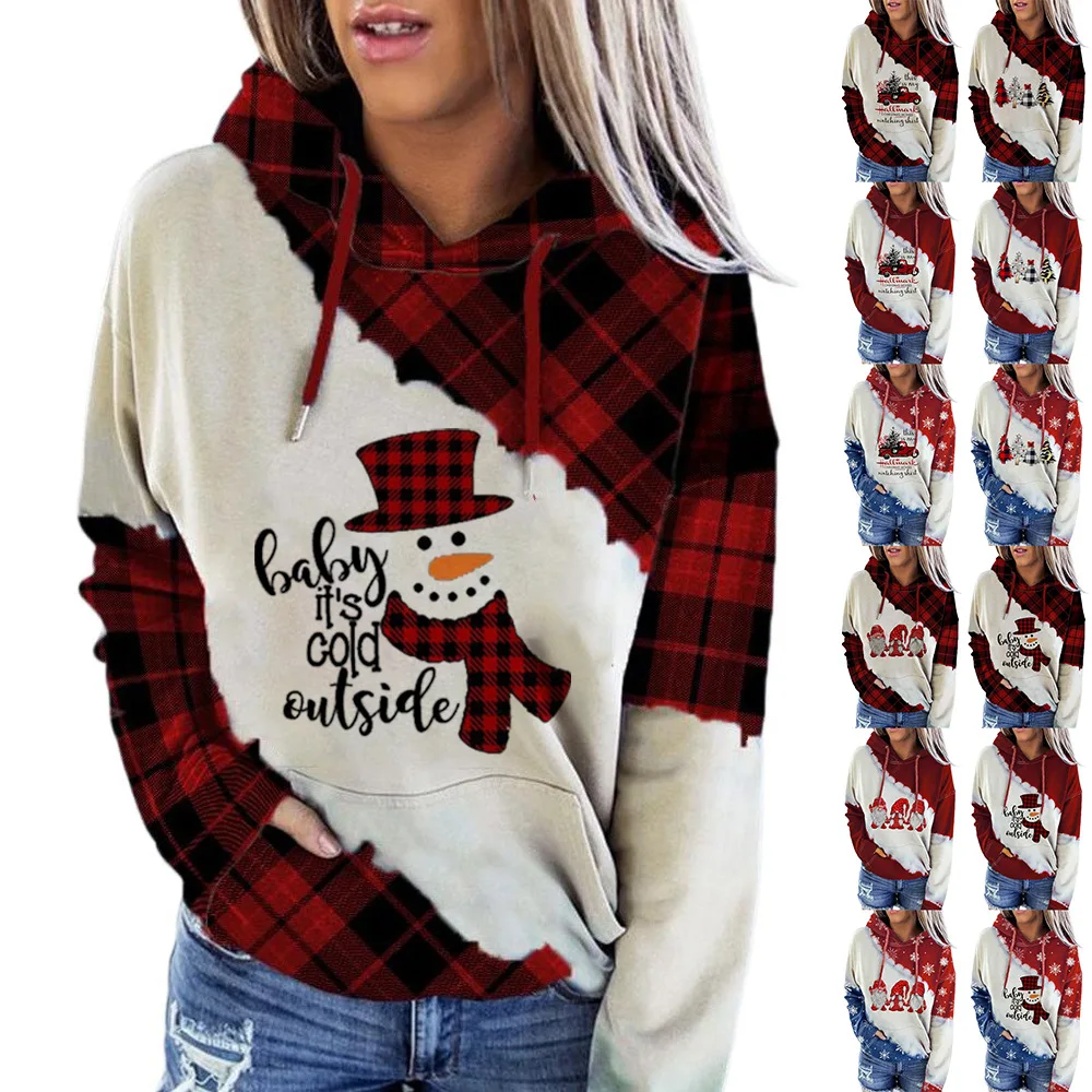 

Christmas Women's Sweater 2021 New Christmas Series Hooded Pocket Sweatshirt Women Streetwear Women Plus Size Hoodies