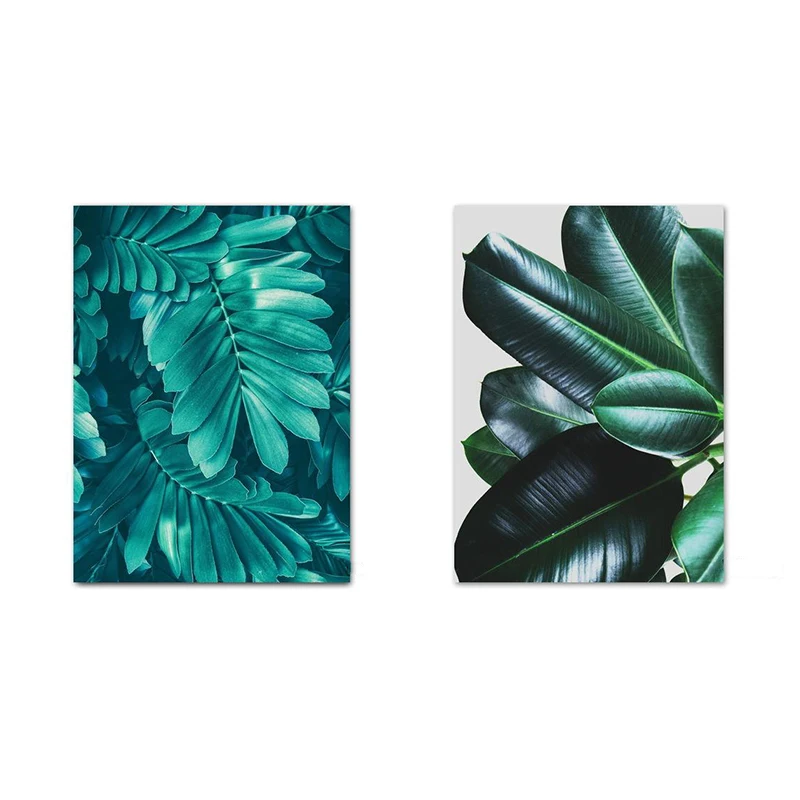 

Abstract Wall Art Natural Fresh Green Leaves Paintings Nordic Canvas Posters and Prints Living Room Bedroom Corridor Decoration