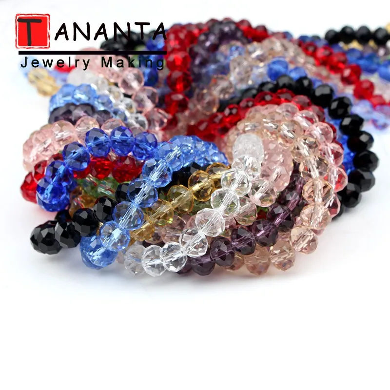 Бусины из австрийского хрусталя с гранями круглые стеклянные бусины-разделители