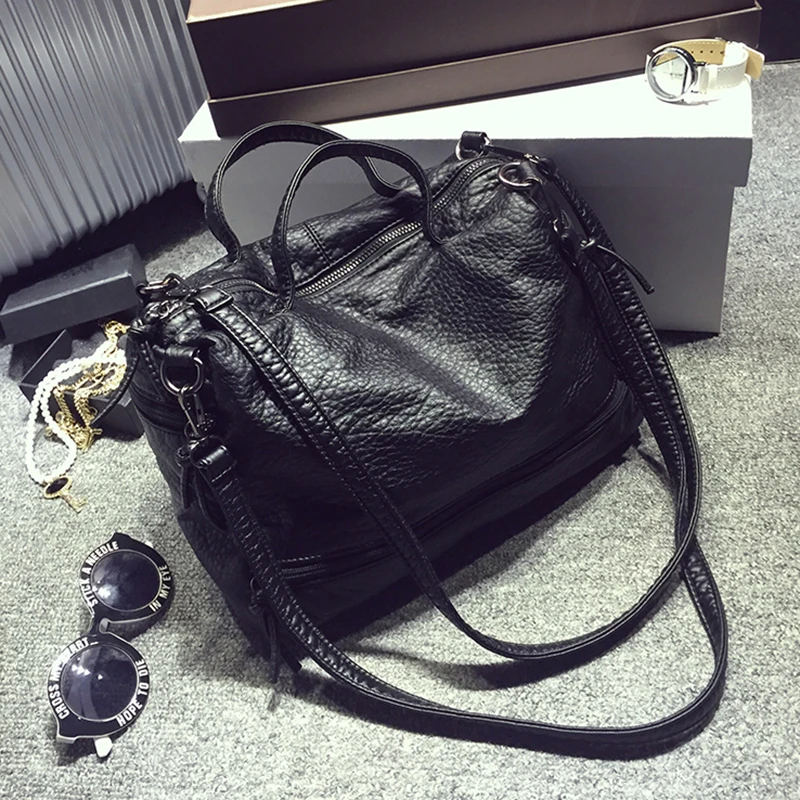 2020 Большая вместительная женская сумка через плечо тоут моющаяся PU