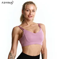 f dyraa woman sexy backside sports bra workout jogging push up vest womens shockproof running fitness gym yoga bras with padded