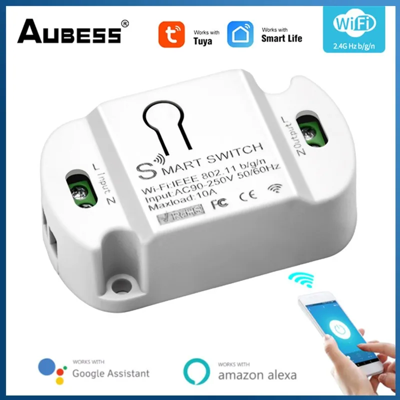 

Newest 10A WiFi Smart Switch Timer Wireless Remote Switch Timer APP Control Smart Home Smart Life Works With Alexa Google Home