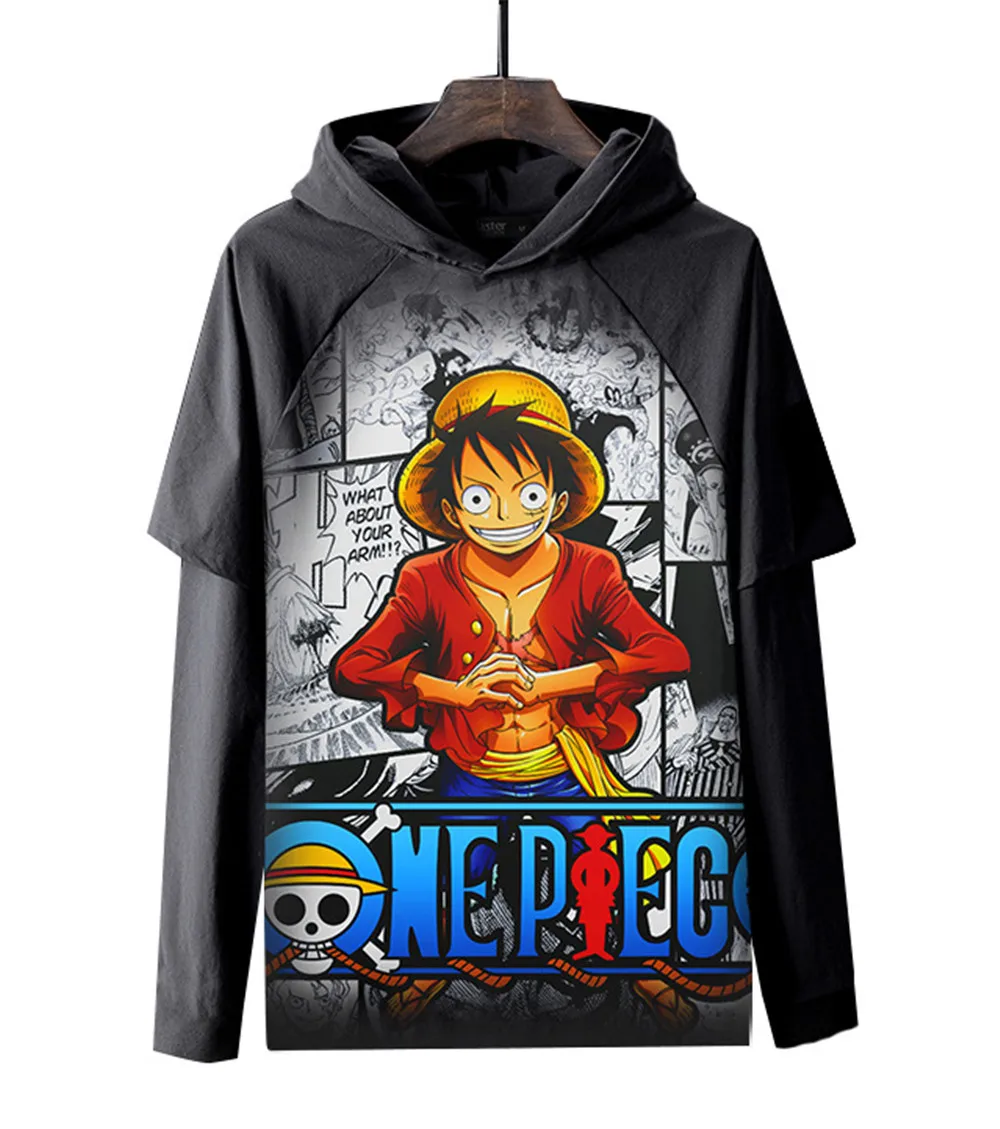 Аниме цельные толстовки с капюшоном пуловер 3D принтом толстовка обезьянкой D Luffy