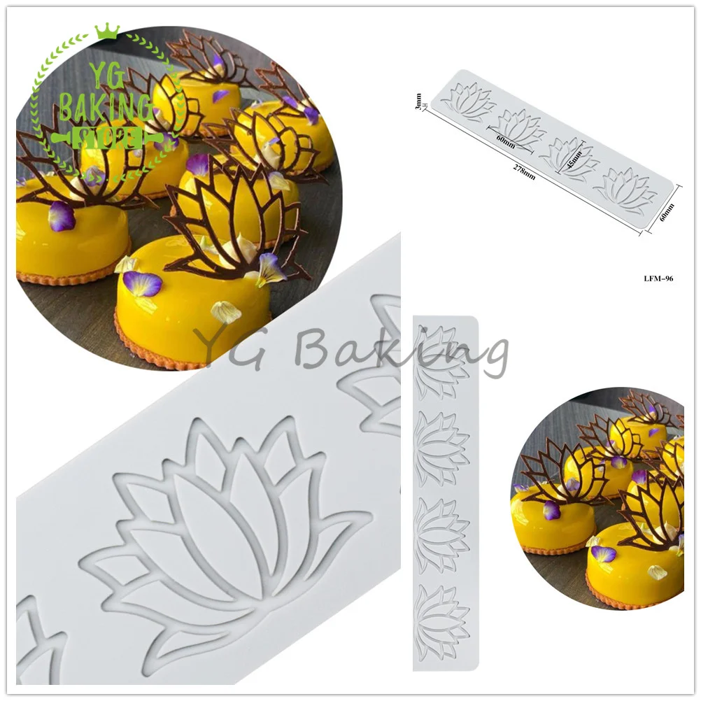 

Dorica 4 полости Лотос впечатление бордюр торт кружевной коврик инструменты для украшения тортов из мастики силиконовая форма кухонный инстру...