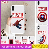 marvel logo avengers transparent phone case for xiaomi redmi note 10 9s 8 7 6 5 a pro t y1 anime cover silicone pre funda