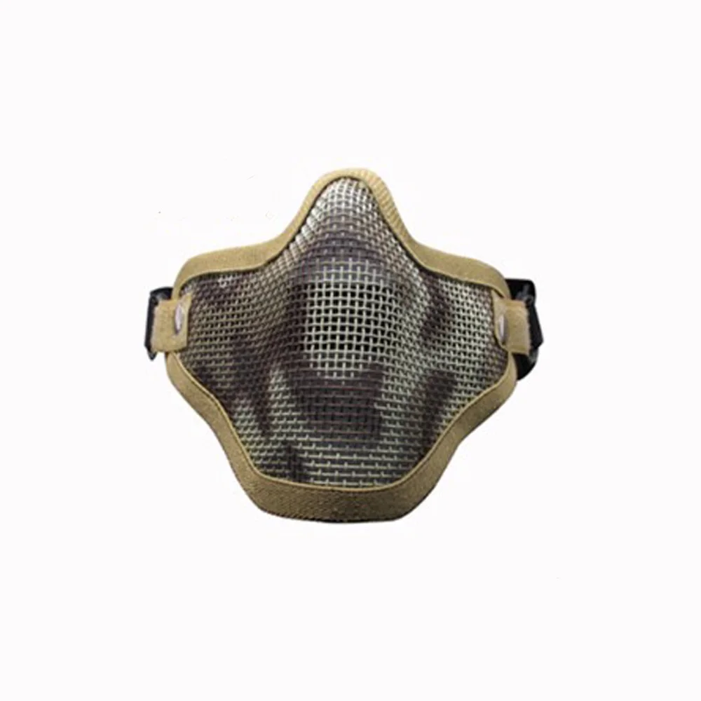 

Outdoor Tactical Mask Half Face Wire Mask Men Steel Mesh Protective Mask Airsoft Paintball Hunting Protective Riding Mask