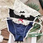 Новые трусики из ледяного шелка в японском стиле, сексуальные кружевные трусики, модные женские трусики с бантом, женское нижнее белье