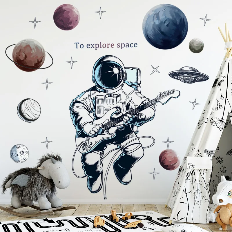 

To Explore space DIY Wall Stickers Nursery Bedroom Kids room Eco-friendly Wall Decals Art Home Decor Vinyl Murals
