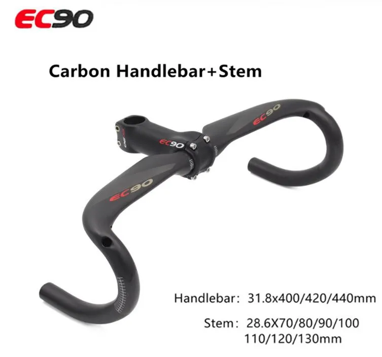 

New EC90 carbon fiber road bike handlebar + handlebar 400/420/440x70-130mm, bicycle handlebar