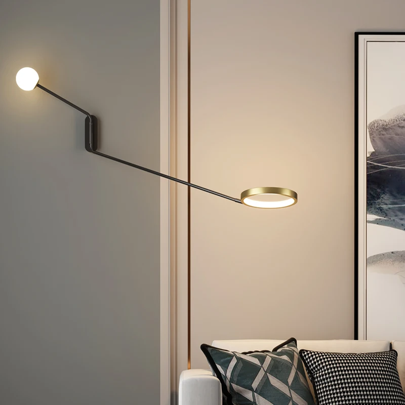 

Modern adjustable long arm telescopic living room wall lamp creative reading bedroom bedside LED diode wall lamp flexible foldin