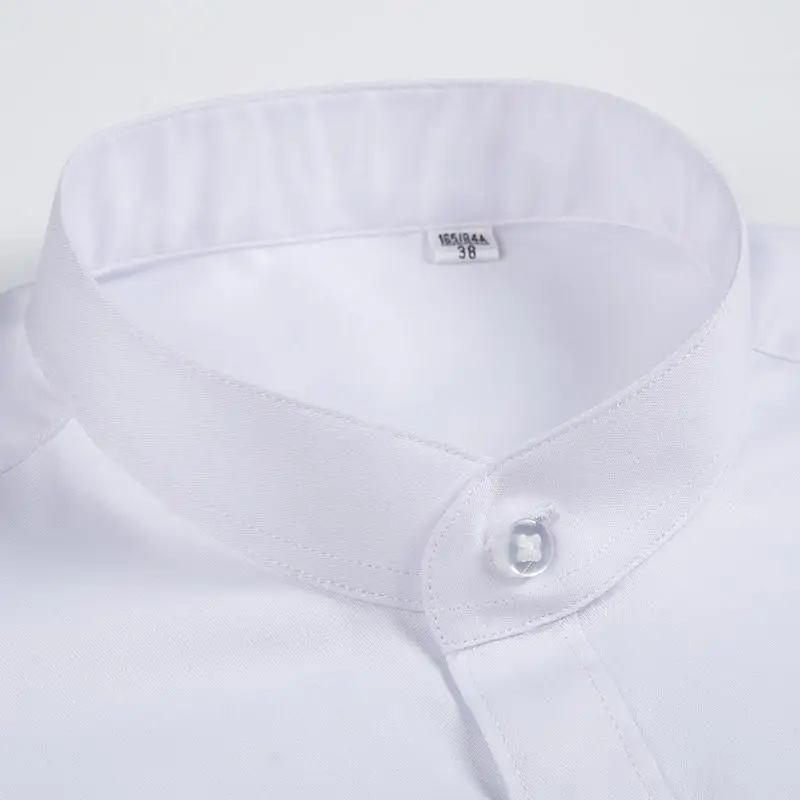 

Men's Banded Collar (Mandarin Collar) Long Sleeve Shirt Pocket-less Design Bamboo-fiber Casual Standard-fit Easy-care Shirts