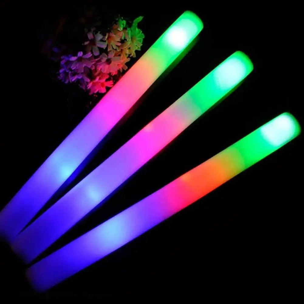 

48cm Portable Luminous LED Glow Light Stick Foam Wand Concert Performance Party Interactive Prop Kids Toy