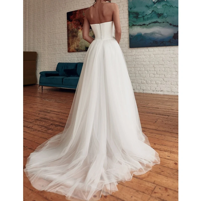 

Mandylandy Jumpsuits Women's Backless Strapless High Waist Straight Jumpsuits Summer Sexy Solid Color Mesh Stitching Jumpsuits