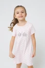 CROCKID, сорочка, для девочек, К 1155, сердечки на светлорозовом