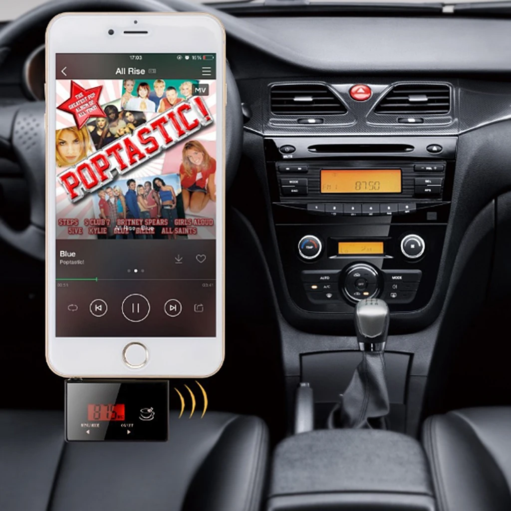 

Mini Wireless FM Transmitter With LCD Backlight For IOS & Android 3.5MM Aux