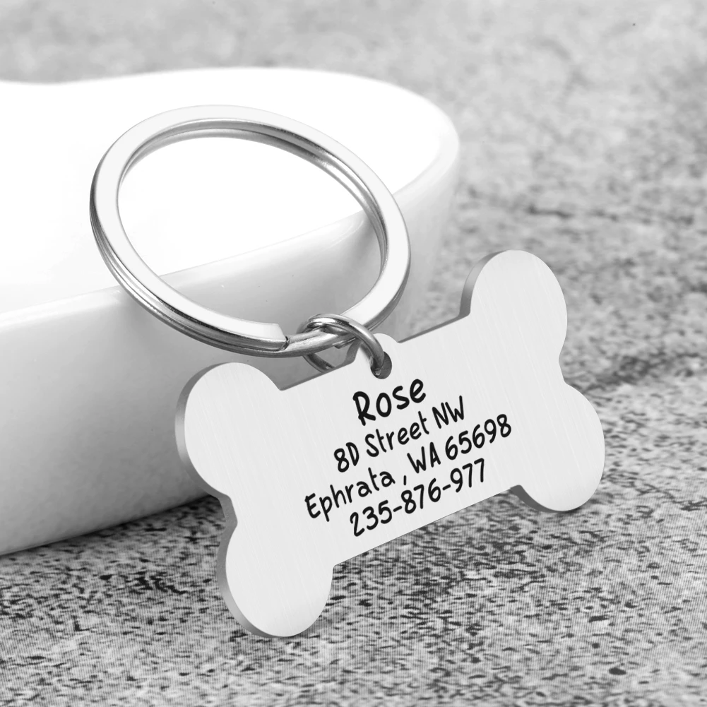 

Personalized Engraved Pet ID Dog Tags Keychain Double-Sided Anti-lost Dog Collar Accessories Cat Collars Dog Customized Tags
