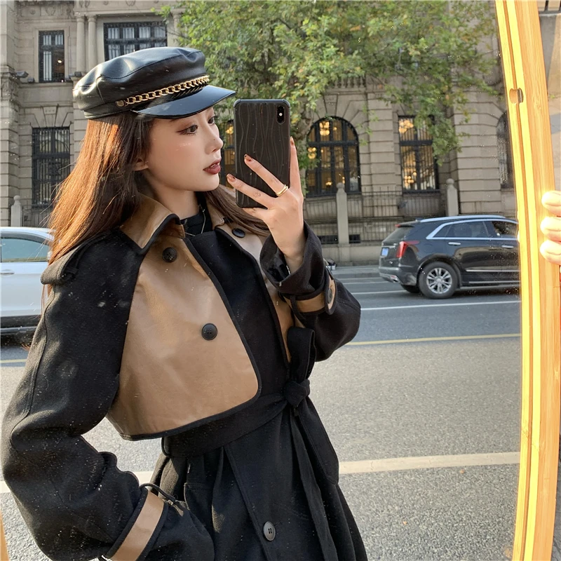 

Windbreaker women's mid-length section 2021 spring new British style large size temperament all-match coat jacket