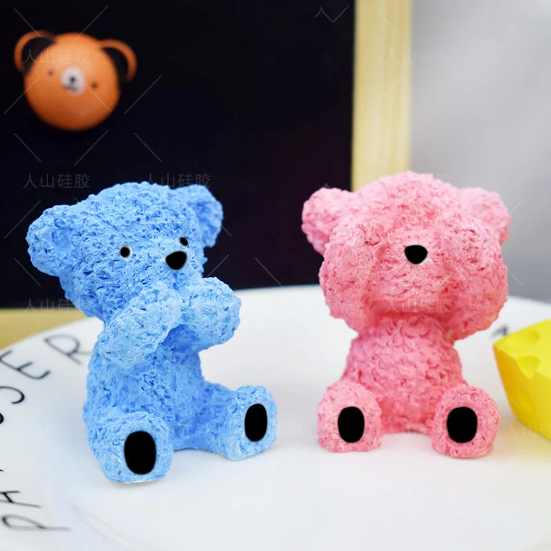 

Cute Bear Silicone Mold DIY Fondant Candle Mold Chocolate Candy Soap Cake Decoration Kitchen Baking Tools Home Decoration