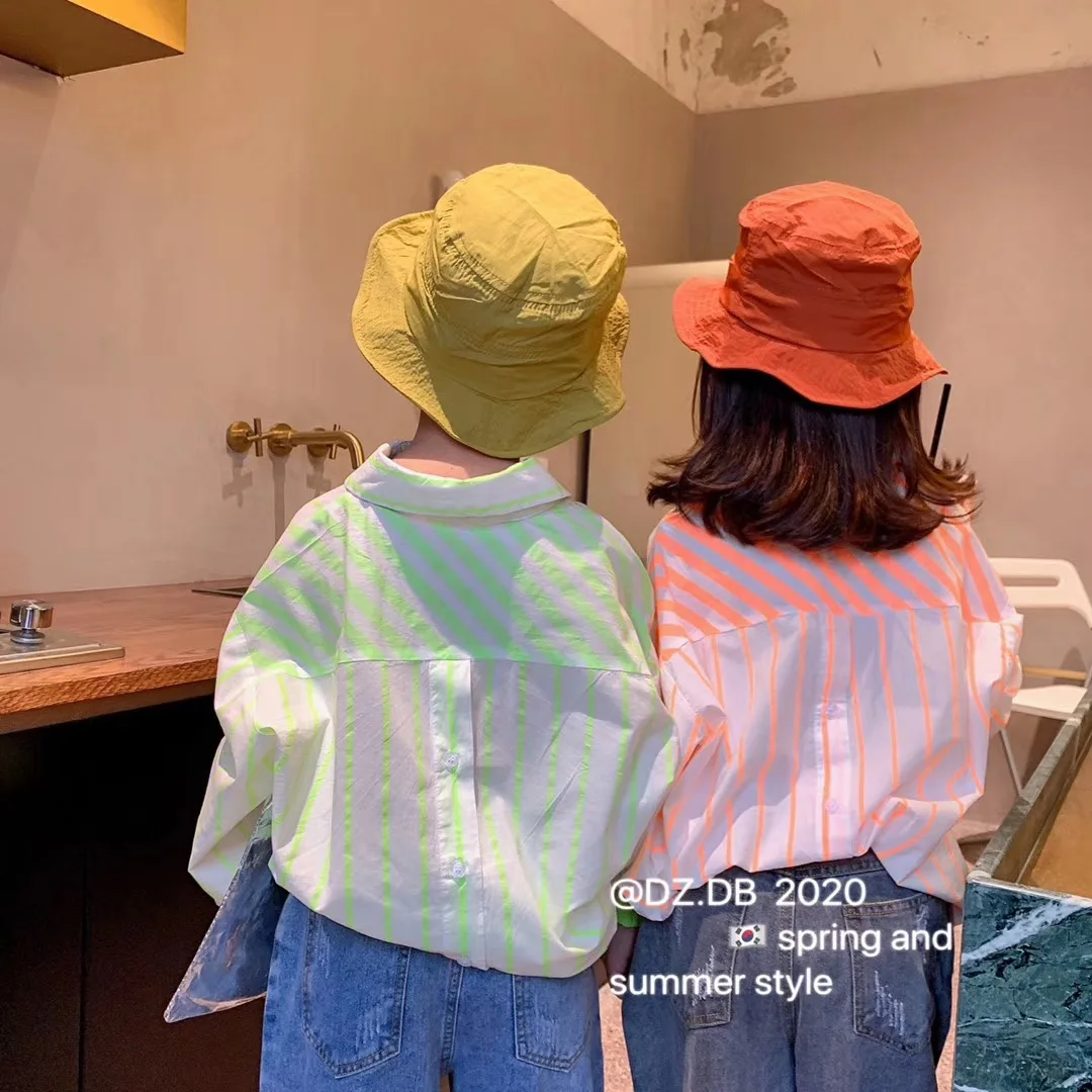 Детская одежда Новинка Весна 2020 рубашка детская полосатая для мальчиков и