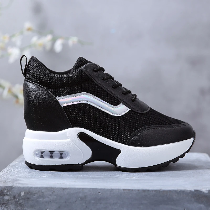 кроссовки женские Высота каблука 8 см 3 1 модные на танкетке женская обувь с