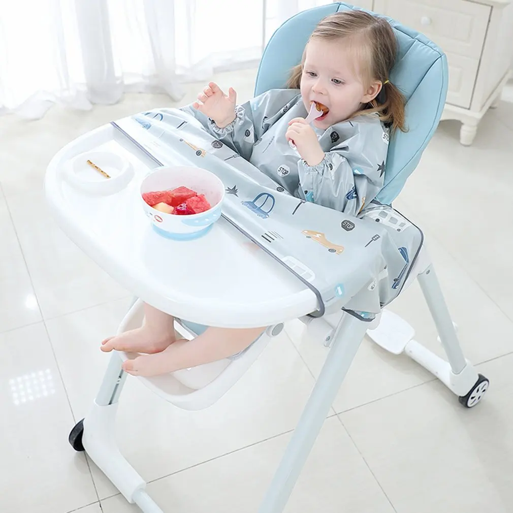 

Eating Artifact Infant Anti-dirty Water Integrated Bib Cushion Dining Chair Long-sleeved Gown Self-feeding Table Cover