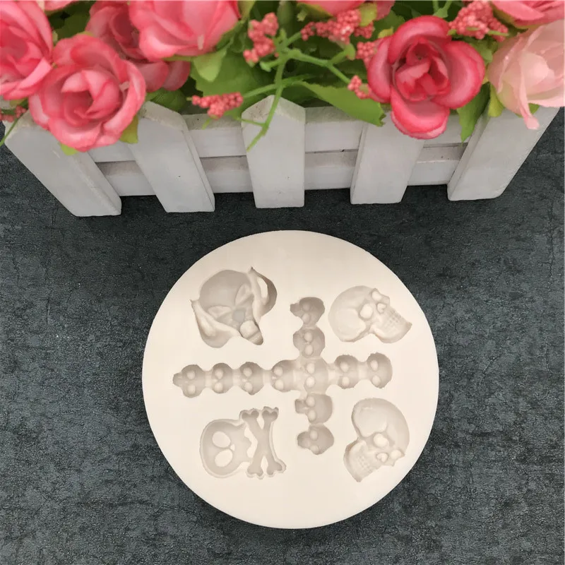 Череп крест шоколадный торт плесень Хэллоуин ведьма кость Тыква Форма Торт